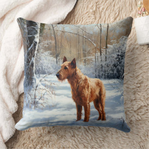 Irish Terrier Let It Snow Christmas Cushion