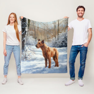 Irish Terrier Let It Snow Christmas Fleece Blanket