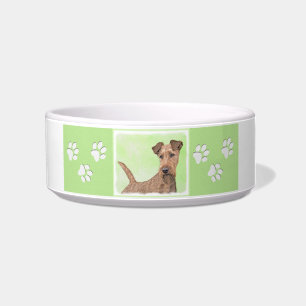 Irish Terrier Painting - Cute Original Dog Art Bowl
