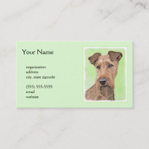 Irish Terrier Painting - Cute Original Dog Art Business Card
