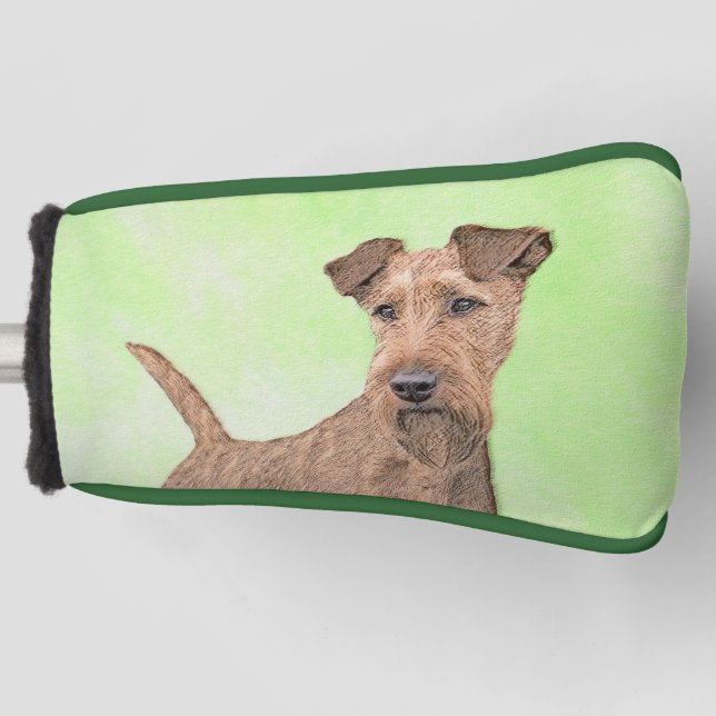 Irish Terrier Painting - Cute Original Dog Art Golf Head Cover (Front)