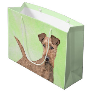 Irish Terrier Painting - Cute Original Dog Art Large Gift Bag