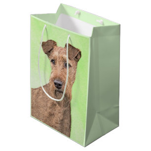 Irish Terrier Painting - Cute Original Dog Art Medium Gift Bag