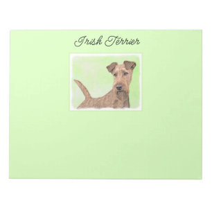 Irish Terrier Painting - Cute Original Dog Art Notepad