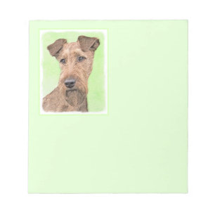 Irish Terrier Painting - Cute Original Dog Art Notepad