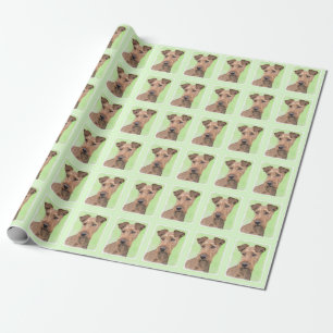 Irish Terrier Painting - Cute Original Dog Art Wrapping Paper