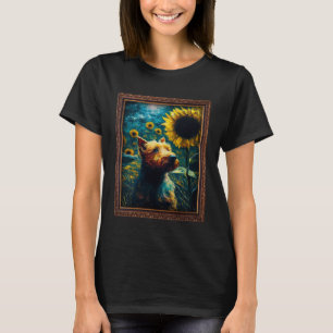 Irish Terrier Painting Sunflower Flower Mum Women T-Shirt