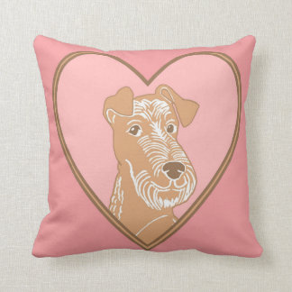 Irish Terrier Pink Heart Pillow