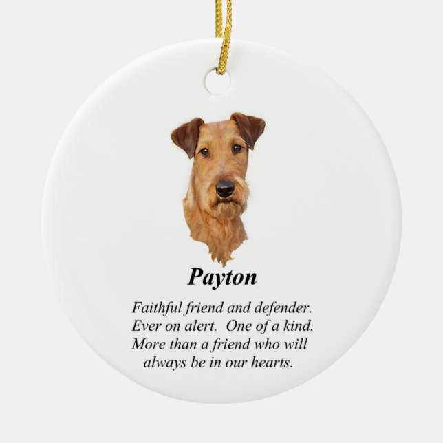 Irish Terrier Rainbow Bridge Ceramic Ornament (Front)