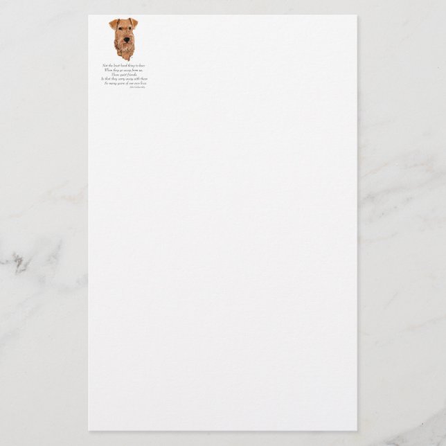 Irish Terrier Rainbow Bridge Stationery (Front)