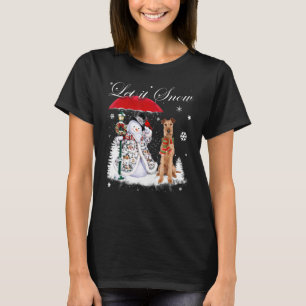 Irish Terrier Santa Dog Christmas Snowman Xmas Paj T-Shirt