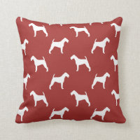 Irish Terrier Silhouettes Pattern Red