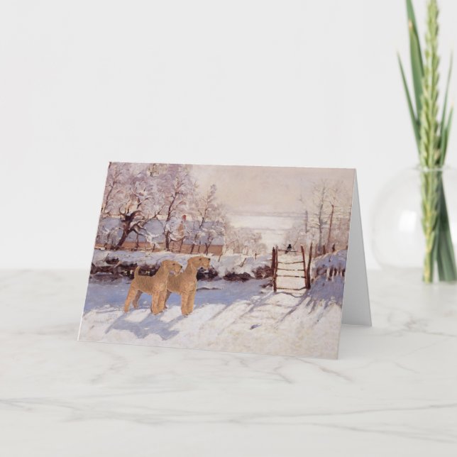 Irish Terriers in Winter Card (Front)