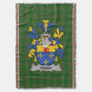  Irish Terry Coat of Arms Family Crest Ireland Throw Blanket