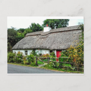 Irish Thatched cottage postcard
