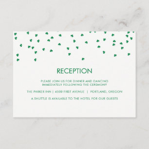 Irish Theme Wedding Shamrock Confetti Reception Invitation