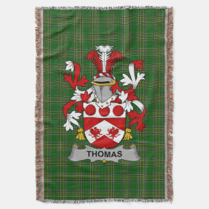  Irish Thomas Coat of Arms Family Crest Ireland Throw Blanket