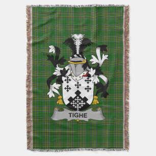  Irish Tighe or O_Teague Coat of Arms Family Crest Throw Blanket