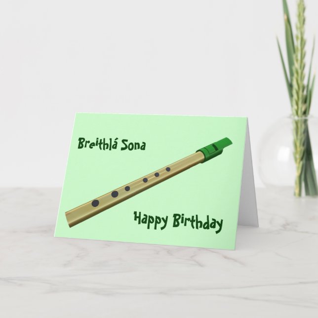 Irish Tin Whistle Birthday Card (Front)