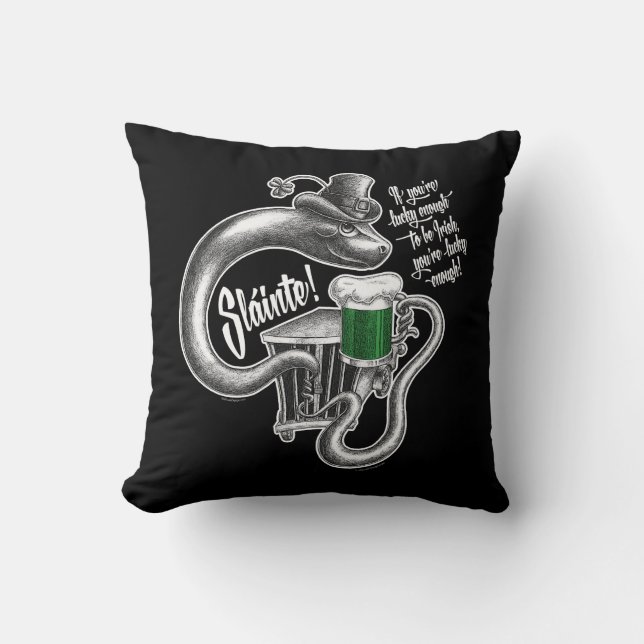 Irish Toast Throw Pillow (Front)