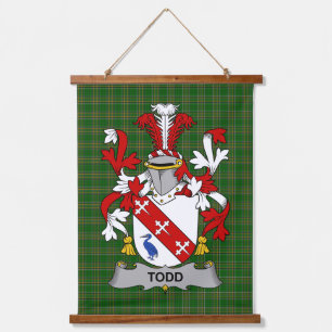 Irish Todd or Tod Coat of Arms Family Crest Hanging Tapestry