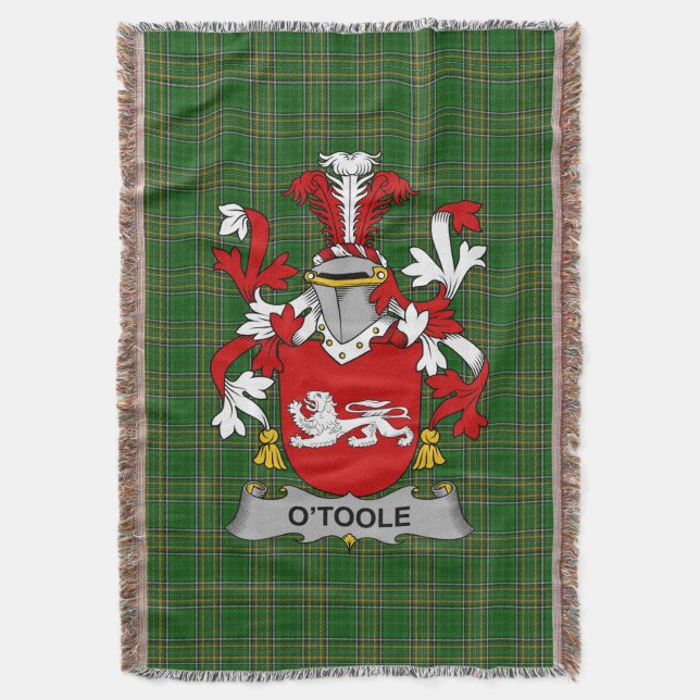  Irish Toole or O_Toole Coat of Arms Family Crest  Throw Blanket (Front Vertical)