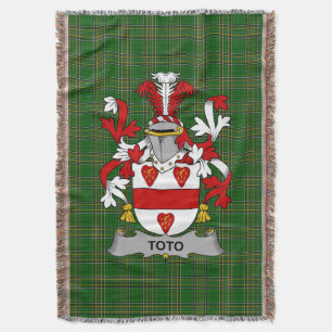  Irish Toto Coat of Arms Family Crest Ireland Throw Blanket