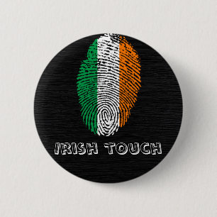 Irish touch fingerprint flag 6 cm round badge