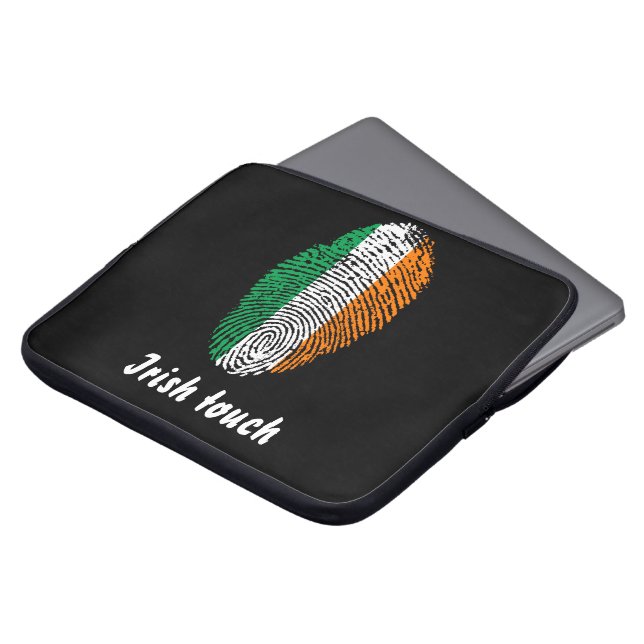 Irish touch fingerprint flag laptop sleeve (Front Top)