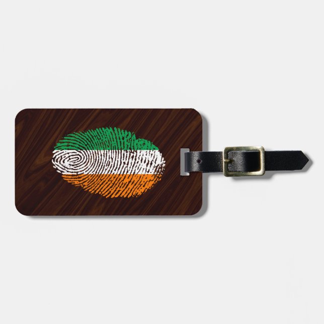 Irish touch fingerprint flag luggage tag (Front Horizontal)