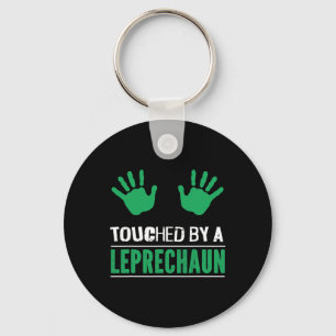 Irish Touched By A Leprechaun Funny Patricks Day A Key Ring