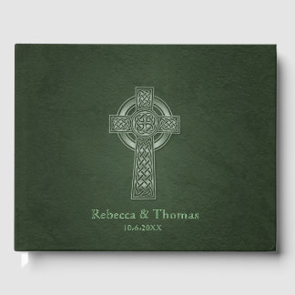 Irish Traditional Celtic Cross Wedding Guest Book