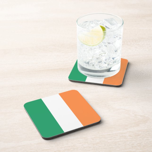 Irish tricolour flag patriotic modern coaster (Right Side)