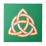 Irish Trinity Knot Triquetra Celtic Patricks Day Tile<br><div class="desc">Original Celtic Triquetra Knot green icon intellect</div>