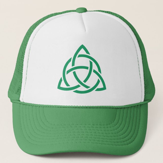 Irish Trinity Knot Triquetra Celtic Patricks Day Trucker Hat (Front)