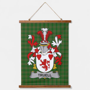 Irish Truell Coat of Arms Family Crest Hanging Tapestry
