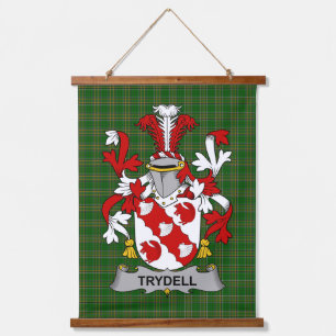 Irish Trydell Coat of Arms Family Crest Hanging Tapestry