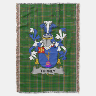  Irish Turnly or Turnley Coat of Arms Family Crest Throw Blanket