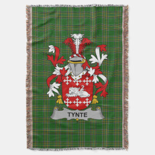 Irish Tynte Coat of Arms Family Crest Ireland Throw Blanket