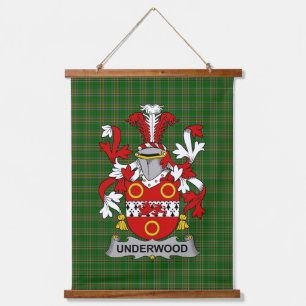 Irish Underwood Coat of Arms Family Crest Hanging Tapestry