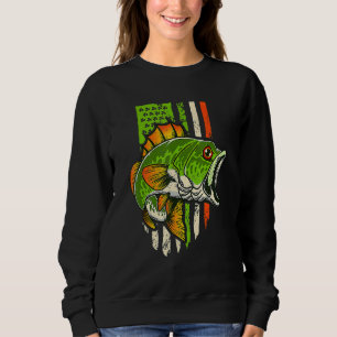 Irish US American Flag Fishing Fish St Patricks Da Sweatshirt