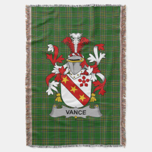 Irish Vance Coat of Arms Family Crest Ireland Throw Blanket