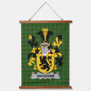 Irish Vaughan Coat of Arms Family Crest Hanging Tapestry