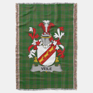  Irish Veile or Veale Coat of Arms Family Crest Ir Throw Blanket