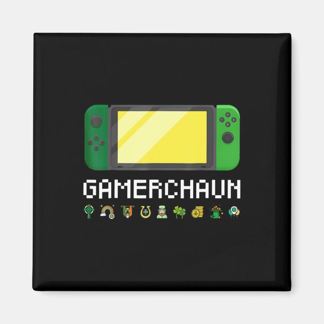 Irish Video Game Controller Leprechaun Boys St Pat Magnet (Front)