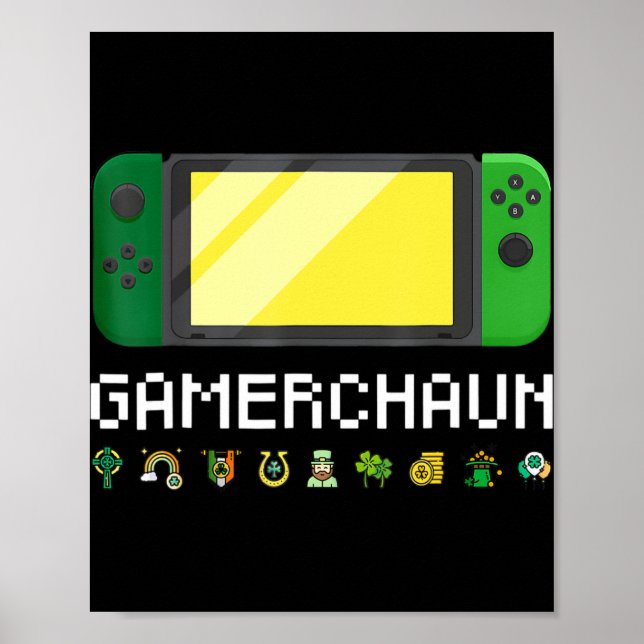 Irish Video Game Controller Leprechaun Boys St Pat Poster (Front)