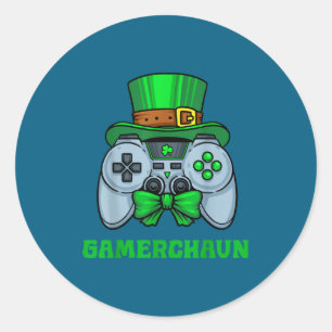 Irish Video Game Controller St Patrick's Day Gamer Classic Round Sticker