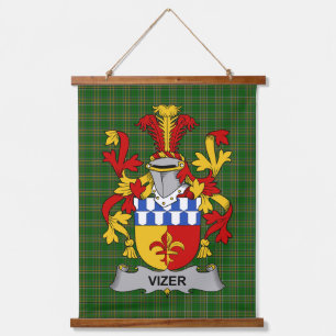 Irish Vizer Coat of Arms Family Crest Hanging Tapestry