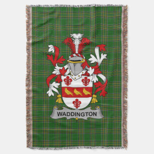  Irish Waddington Coat of Arms Family Crest Irelan Throw Blanket