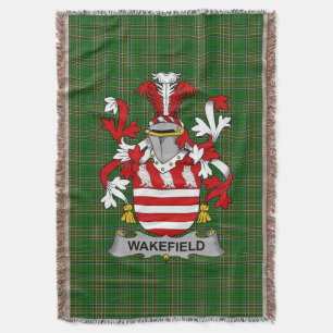  Irish Wakefield Coat of Arms Family Crest Ireland Throw Blanket